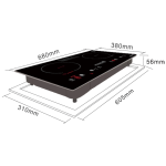 Kuzzo 德國德信 DI-249MINI 68厘米 2800W 嵌入/座檯式 智能雙頭電磁電陶爐